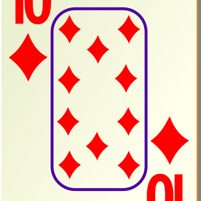 Ten of diamonds card illustration