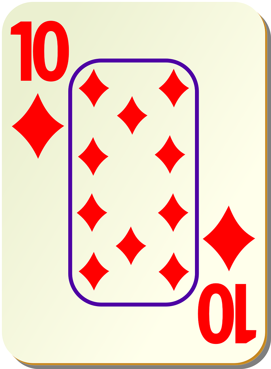 Ten of diamonds card illustration