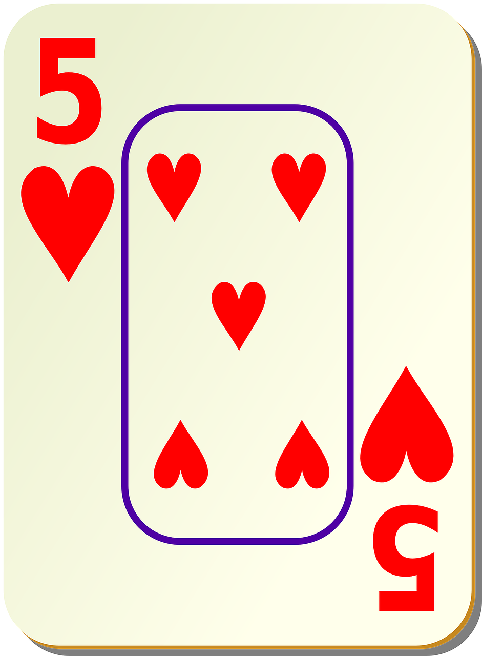 Five of Hearts Card