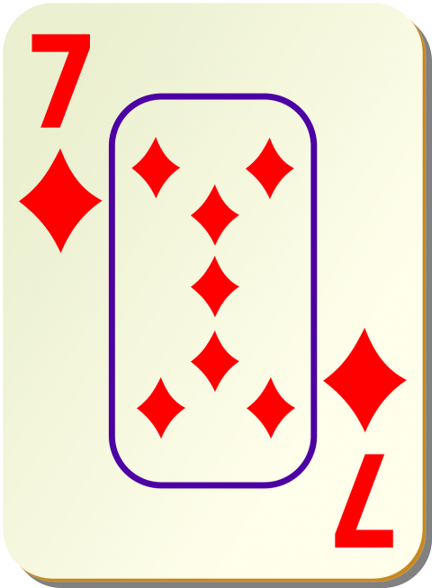 7 of diamonds birth card