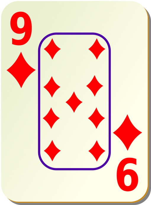 nine diamonds card illustration