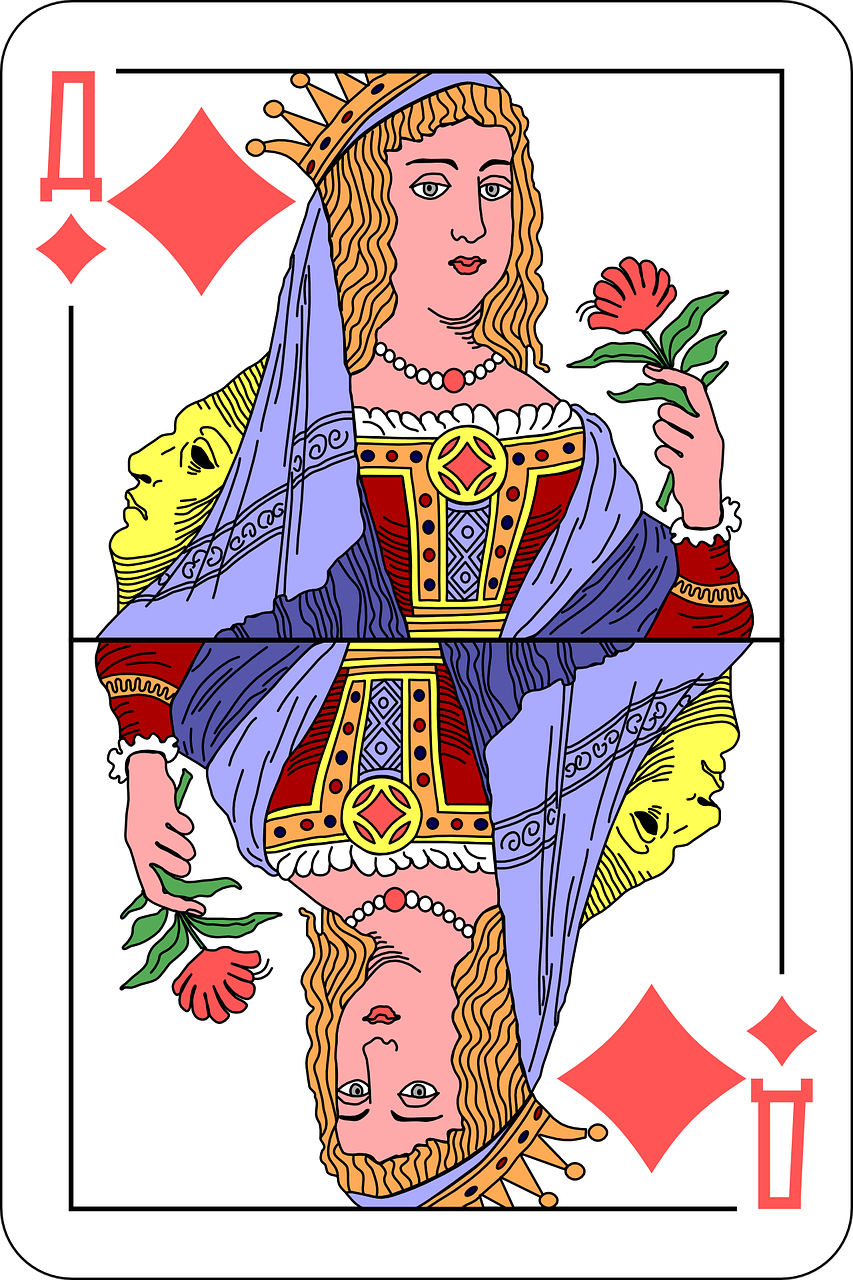 Queen of Diamonds Card Illustration